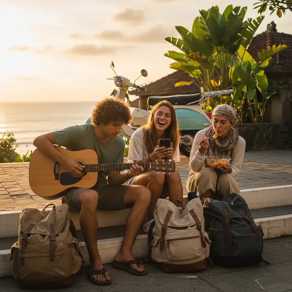 Backpackers community in Bali